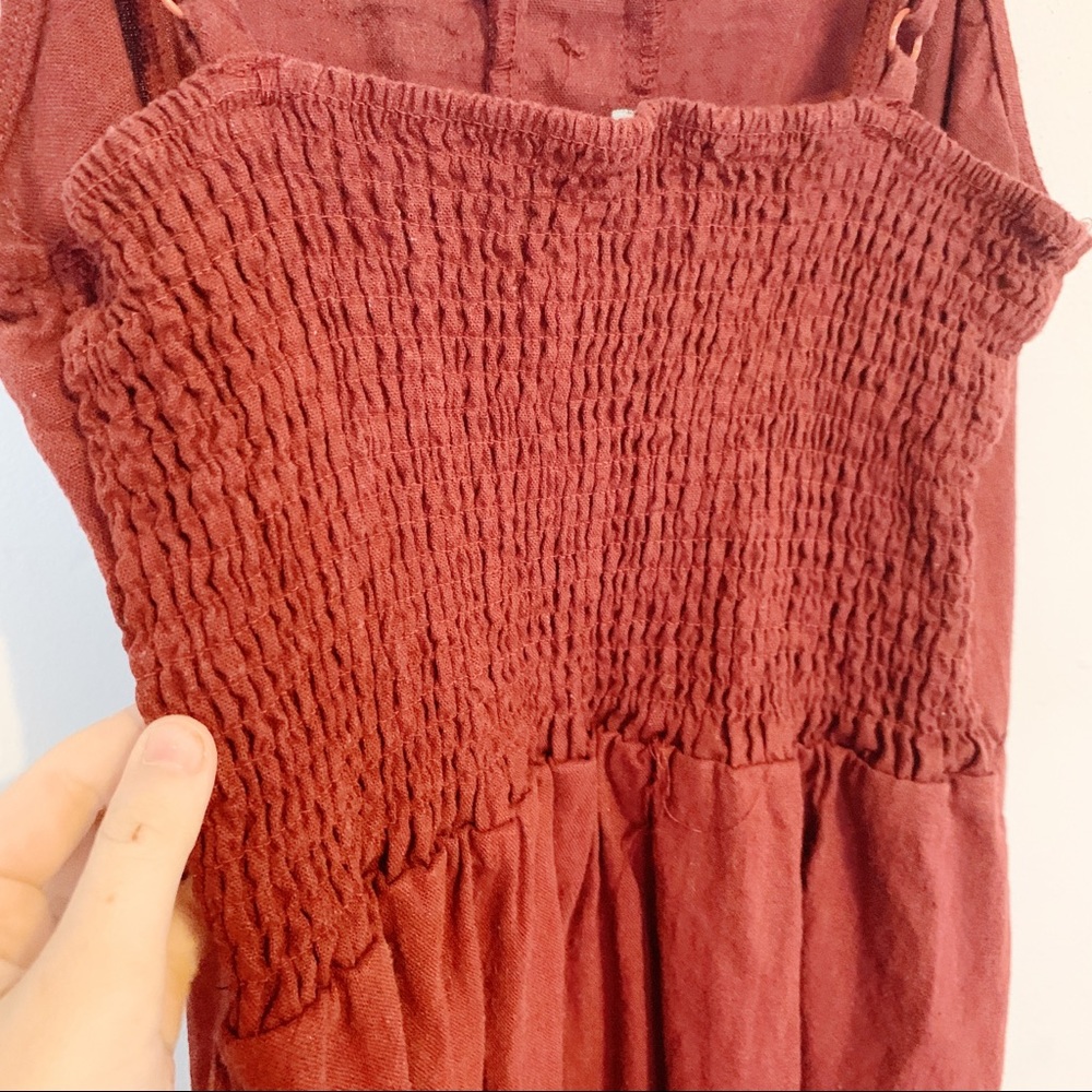 RED BUTTON DOWN BABYDOLL DRESS SIZE SMALL - Picture 7 of 7